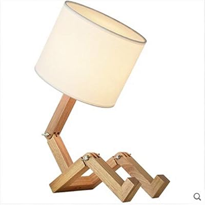 Ljl Mild Light Led Creative Personality Small Robot Shaped Lamps Beautiful Home Bedroom Bedside Wooden Lamps Buy Online At Best Price In Uae Amazon Ae