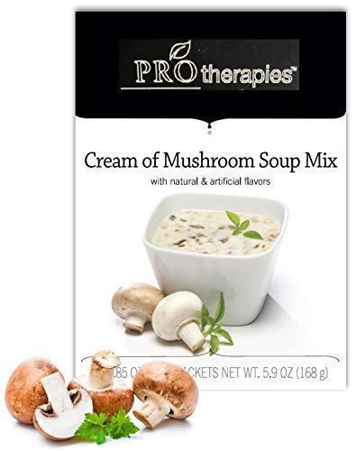 High Protein Soup - Low Carb Cream of Mushroom Diet Soup Mix (15g Protein) - 7 Servings/Pack