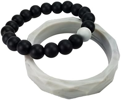Silicone Teething Bracelet Set (2 Pack) for Moms and Baby - Non-toxic, BPA-Free, Stylish, Trendy, Great For Soothing Babies, Great Gift For Other Moms