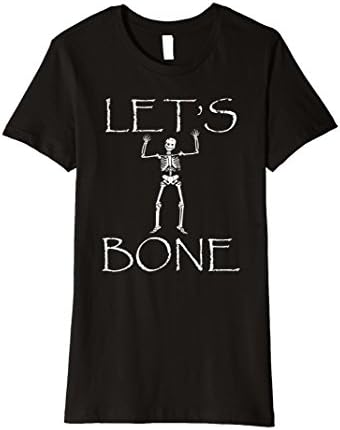 Womens Lets Bone Skeleton Cute Funny Halloween Party T Shirt Skull Small Black