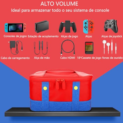 Case para Nintendo Switch Oled, Bolsa para Armazenamento de Console de Jogos, Case para Nintendo Switch Lite, Bolsa Maleta Case Transporte