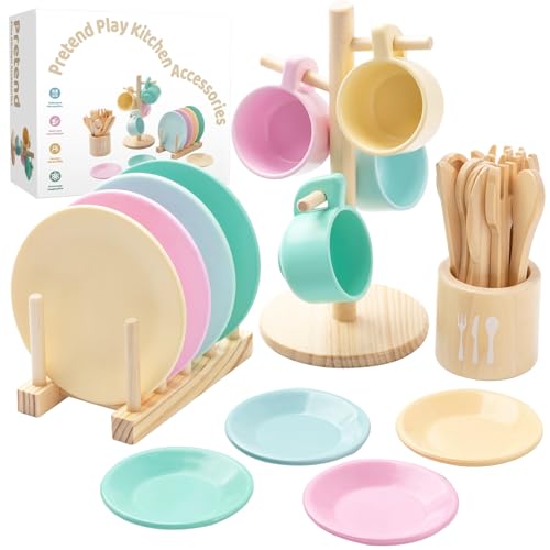 Play Dishes With Storage Rack