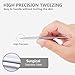 Professional Stainless Steel Tweezer - Hanamichi Flat Slant tip Eyebrow Tweezers Best Precision Tweezers for Facial & Ingrown Hairs, Splinter, Blackhead, Tick Hair Removal Tweezers