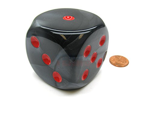 Black Velvet Dice With Silver Pips 50mm (2in) D6 Die Chessex