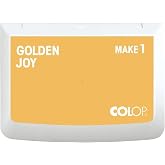COLOP Make 1 Ink Stamp Pad, Non-Toxic, 3.5" x 1.94", Golden Joy | Premium Water-Based &amp; Acid-Free Non-Toxic Ink For Rubber Stamps, Craft Ink Pad For Card Making, Crafts, &amp; Scrapbooking