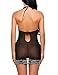 Avidlove Sexy Lingerie for Plus Women Embroidered Babydoll Nightgowns Black, XX-Large