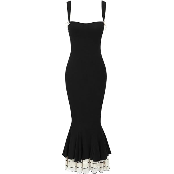 Amazon.com: RIHOAS Women's Maxi Bodycon Dress Sexy Black Sweetheart Neck  Bodycon Slip Long Dresses : Clothing, Shoes & Jewelry