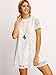 ROMWE Women's Short Sleeve Summer Lace Dress White S