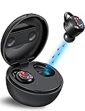 Wireless Earbuds, Fnova Bluetooth Earbuds 12H Playtime Deep Bass Stereo Sound Wireless Headphones with Auto-Pair Function, Built-in Mic and Charging Case for Women Men