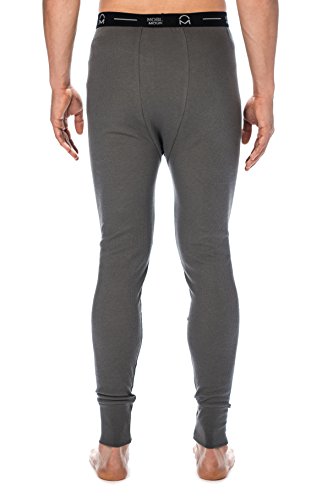 Men's Extreme Cold Waffle Knit Thermal Long John Pants - Charcoal -Large - Thumbnail 2