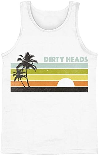 Dirty Heads Men's Retro Lines Mens Tank Large White
