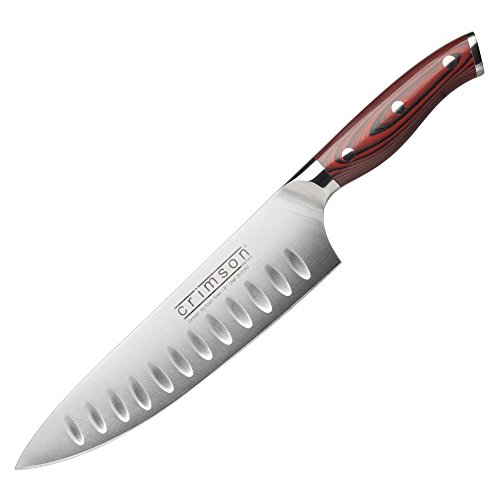Ergo Chef Crimson Series Chef, Santoku, Nakiri Knives (8-in Chef Knife)