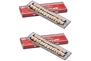 ASUWISH 56 Pcs Dental Acrylic Resin Denture Tooth Kit False Tooth 23 A2 for Halloween Horror Teeth(2Sets)