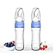 Baby Mate 2 PCS Silicone Baby Food Dispensing Spoon - Blue, 4oz/120ml, Ideal for 4 Months+ Babies - Squeeze Feeder with Spoon Bottle