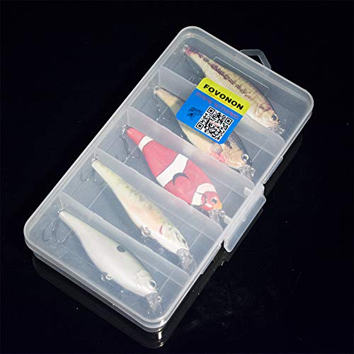 FOVONON Crankbaits Set Lure Fishing Hard Baits Swimbaits Boat Ocean Topwater Lures Kit Fishing Tackle Minnow Vib Set for Trout Bass Perch Fishing Lures with Box (F130)