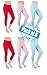 Sexy Basics Womens 6 Pack Stretch Cotton Capri Lace Legging Tights