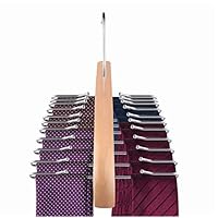xtszlfj 2pcs Random Color Wooden Clothes Tie Hanger Rack for Men Closet Tie Scarf Belt Wardrobe Space Saver Hanger Rack Organizer Closet Ties Metal Hook