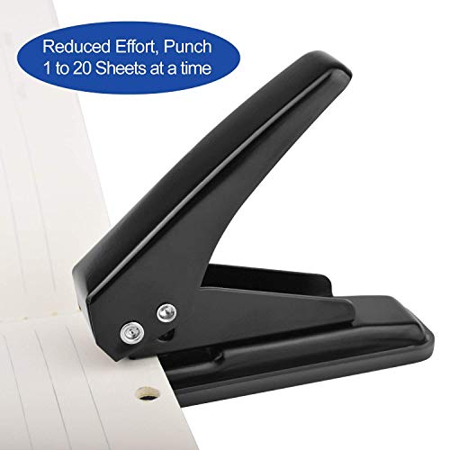 200 Pack Book Rings, Small 1-Inch Metal Rings, Nickel Plated Metal Rings for Flashcards, Index Card Rings, Come with Single Hole Punch Low Force 1-Hole Punch, 20 Sheets Punch Capacity, 1/4" Holes
