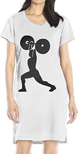 SBPZEB Women's Weightlifting Man V-Neck Tshirt Dress