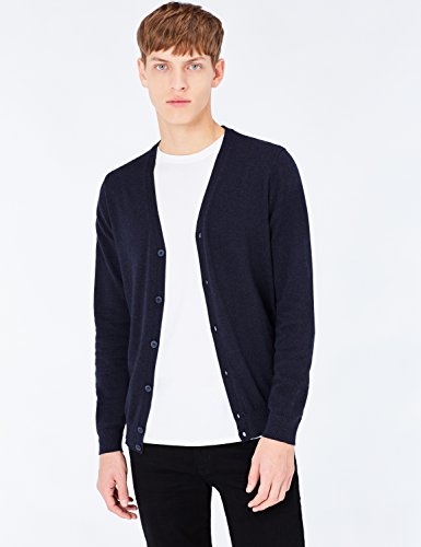 MERAKI Men's Lightweight Cotton V Neck Cardigan Sweater,  Blue (Navy), XXL (US XL) - Thumbnail 4
