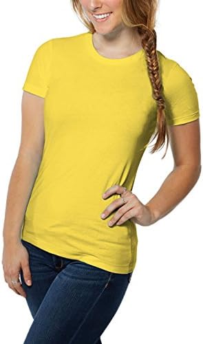 Nayked Apparel Women's Ridiculously Soft Boyfriend Crew T-Shirt, Vibrant Yellow, X-Large