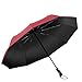 Umbrella,Windproof Compact Travel Umbrella 60MPH/300T Auto Open Close Folding Umbrella by Punming(Red)