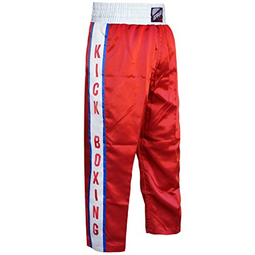 Farabi Muay Thai Trouser Kickboxing Trouser Mix Martial Arts Clothing Kick Boxing Cage UFC Muai Thai Bottom (Large, Red)