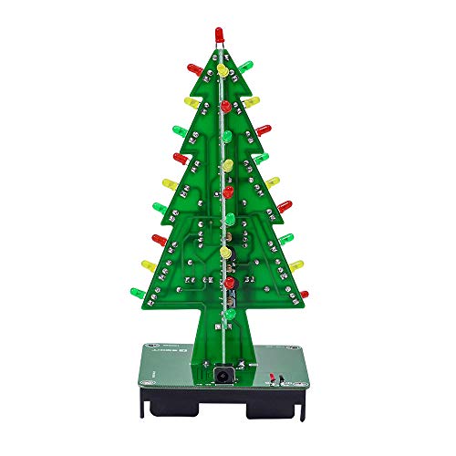 IS ICStation DIY 3D Xmas Tree Soldering Practice Electronic Science Assemble Kit 3 Color Flashing LE - //coolthings.us