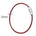 eBoot 2 mm Colored Steel Wire Keychain Cable Key Ring, 14 Pieces