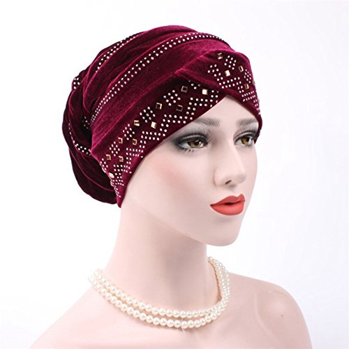 Zhengpin Women Underscarf Cap Hijab Bonnet Muslim Full Cover Hijab with Diamond