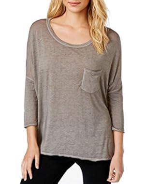 Calvin Klein Performance Three-Quarter Sleeve High-Low T-Shirt Grey