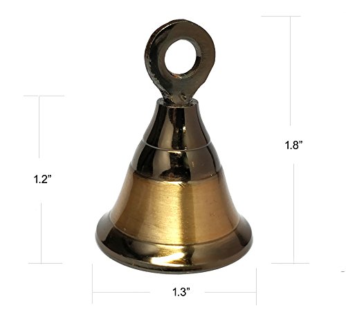 Pack of 6 Decorative Brass Bells Door Home Wedding Decor Polished Bells Nickel Champagne Gold Finish (Champagne Gold Finish)