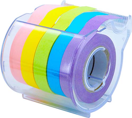 4A Roll Sticky Notes,Full Adhesive,Width x Length 0.4 x 315 Inches,Neon Pink/Orange/Green/Blue/Purple,5 Color/Roll,1 Roll/Pack,AAAA 4A PSS 9-5 NB