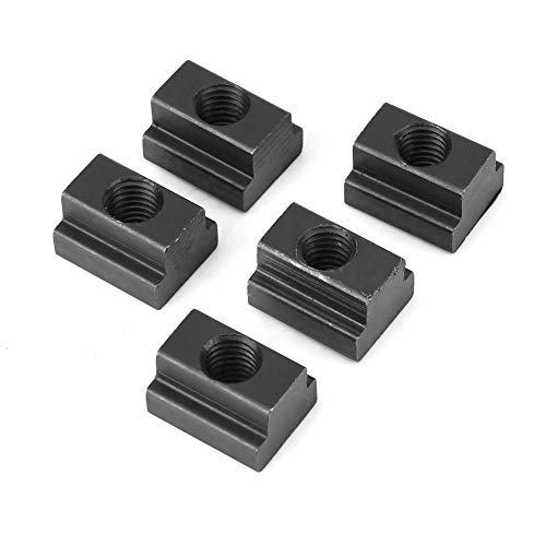 Ausla T Slot Nuts, M10 Thread Black Oxide Finish 5 Pieces for Machine Tool Tables Sliding Block Grade 45 Steel Fasteners Industrial Hardware