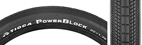 Tioga PowerBlock Tire 20 x 1.75 Wire Bk/Blk (Black) UTC Rubber
