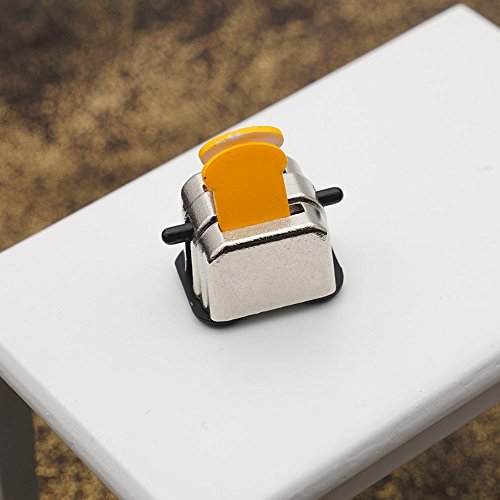ZEROYOYO DIY 1:12 Dollhouse Metal Toaster Miniature Kit for Kitchen Decoration Accessories Bread Maker Toys for Kids