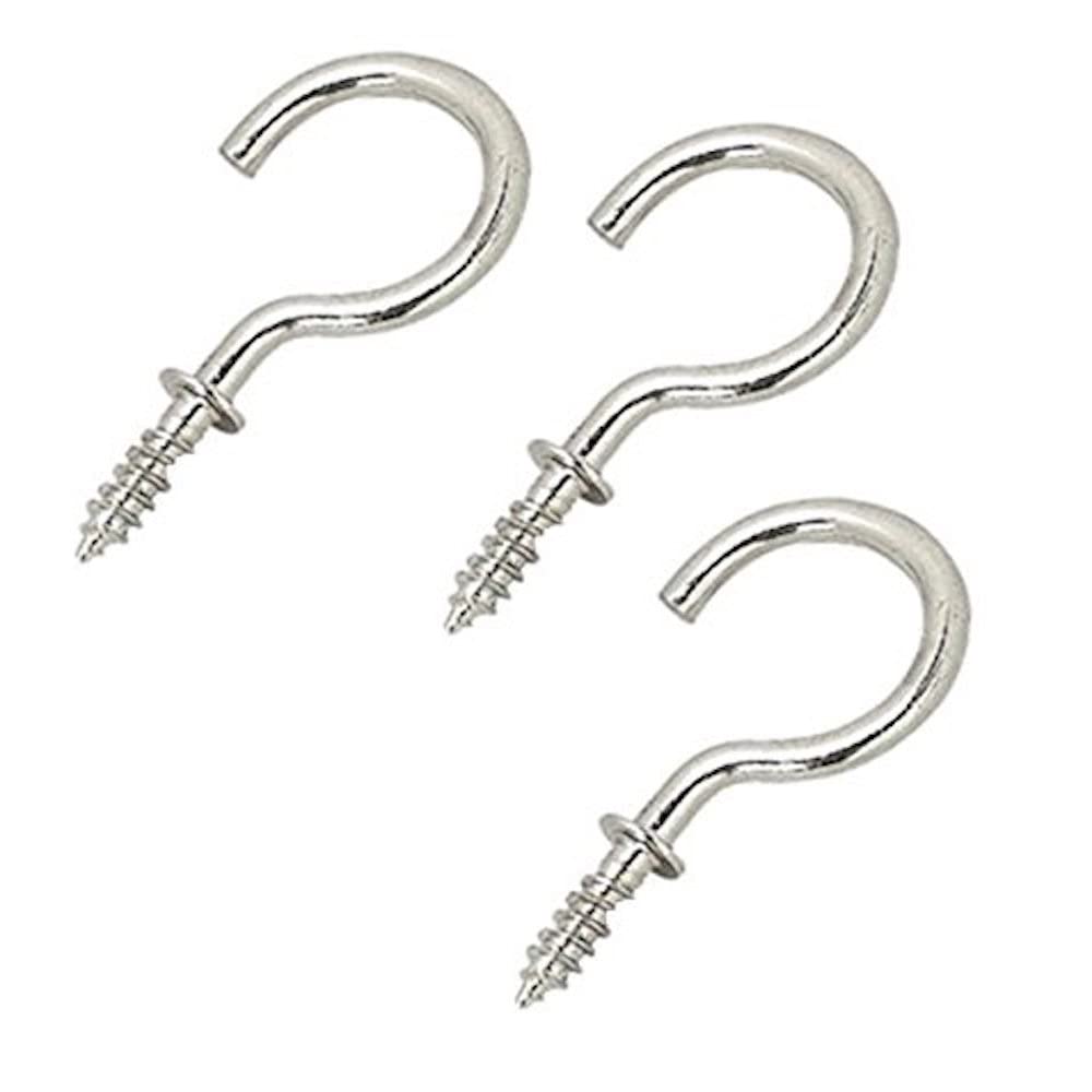 Merriway BH05154 (100 Pcs) Shouldered Mug Cup Hook Chrome Plated 15 mm - Pack of 100 Pieces