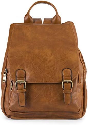 Mabel Womens Backpack Bag - Multiple Pockets Large Shoulder Sling Bag - Vegan Faux Leather - With Shoulder Straps & a Top Handle