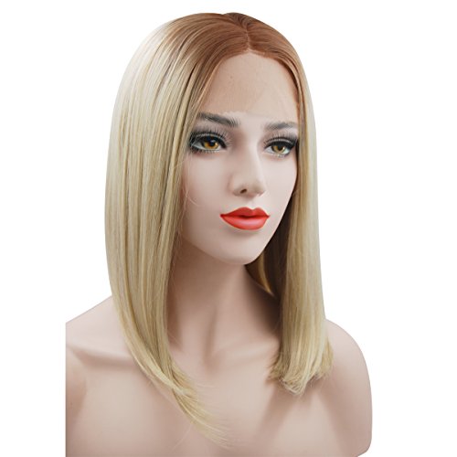 Enilecor Blonde Wig Lace Front Wigs Straight Bob Wigs Medium Long