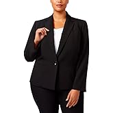 Kasper Womens Stretch Crepe One Button Blazer