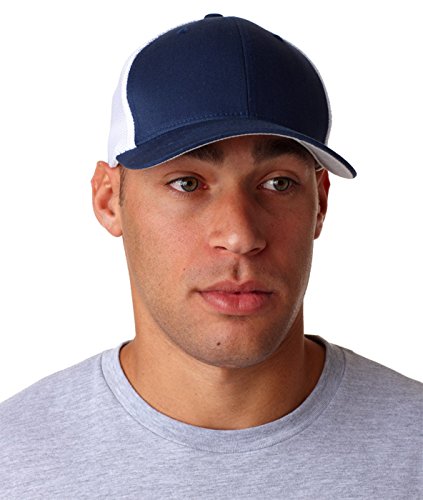 Flexfit 6-Panel Trucker Cap (6511)- NAVY/WHITE,OS