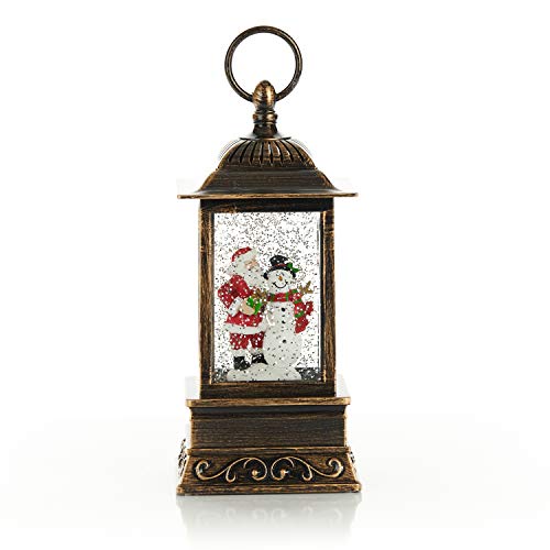 ReLive Christmas Light-Up Snow Globe - Santa and Snowman - Thumbnail 6