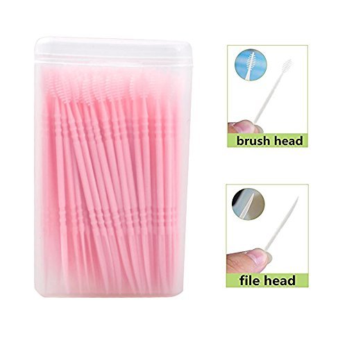 Funwill Oral Dental Picks Tooth Pick Interdental Brush with Portable Case 150pcs 2 way