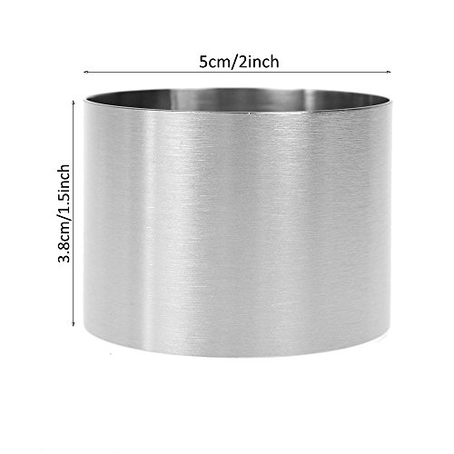 3 Pcs Stainless Steel Mini Round Food Pastry Ring Mousse Cake Mold, Surface Brushed Treatment, Durable, Anti-Fingerprints, Wear-resistant, 2 Inch Diameter, 1.5 Inch Height