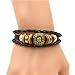 W Wild Wind (TM Christmas Tibet Plate Amulet Retro Beads Multi Braided Adjustable Snap Wrap Bracelet