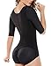 Burvogue Women's Arm Compression Bodysuit Butt Lift Body Shaper (Large, Black)