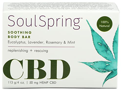 Soulspring, Soulspring Soothing CBD Body Bar, 4 Ounce