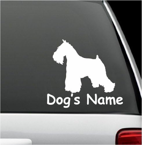 natashacustomjewelry 5" X 6" Custom Name Miniature Schnauzer Dog Vinyl Decal Sticker Wall Laptop Car