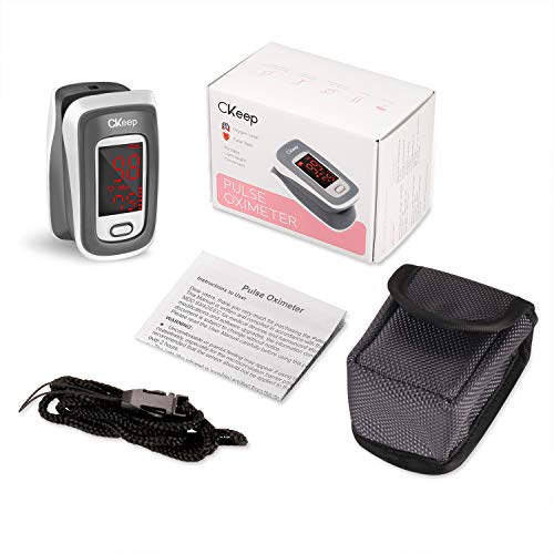 CKeep Fingertip Pulse Oximeter Blood Oxygen Saturation Monitor for Sports or Aviation with LED Screen and Batteries - Thumbnail 7