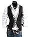 Men's Casual Fashion V-neck Double Layered Fit Vest Waistcoat Slim Jacket Tops